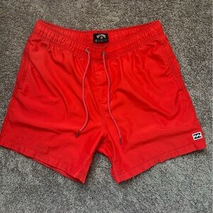 Billabong Red Athletic Shorts Lightweight Moisture-Wicking